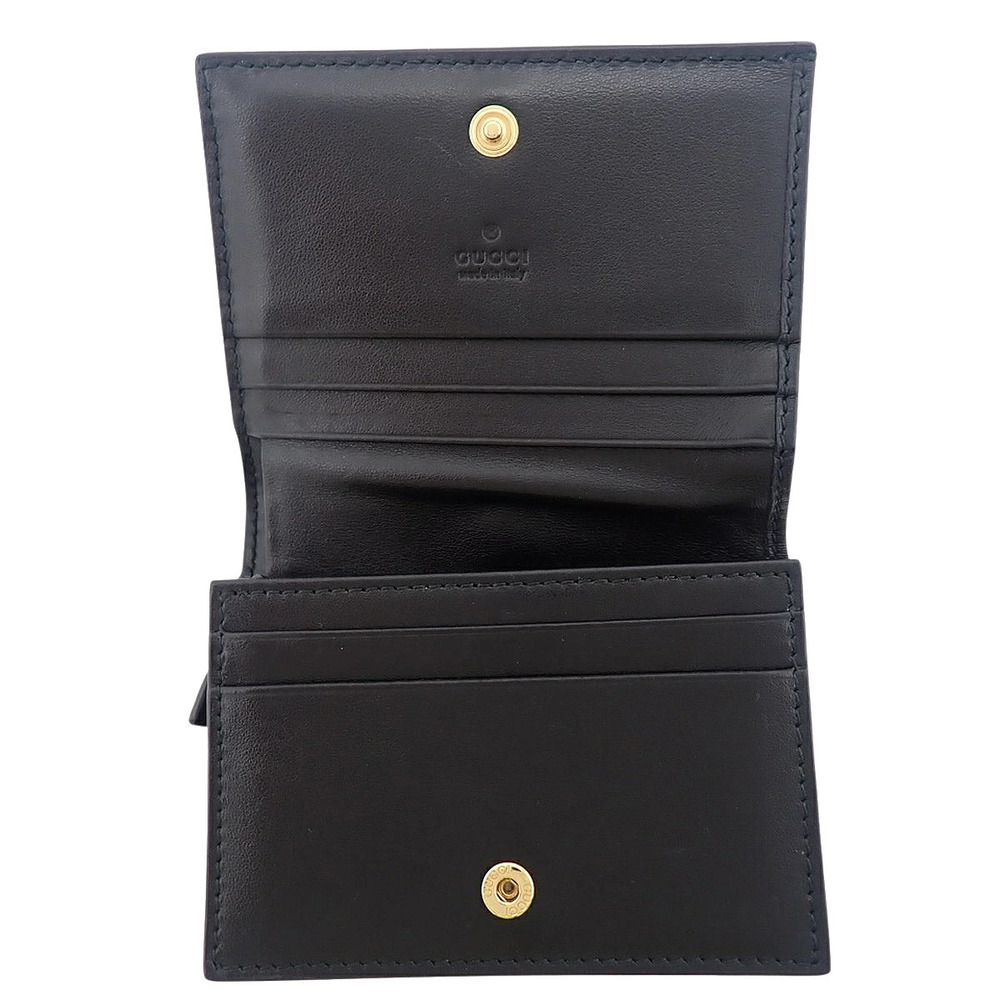 GUCCI GG Matelasse Compact Wallet Bi fold Quilted Leather Black - Picture 5 of 7